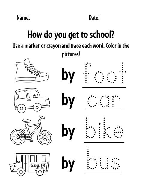 Free Printable Transportation Worksheets For Kids ⋆ The Hollydog Blog