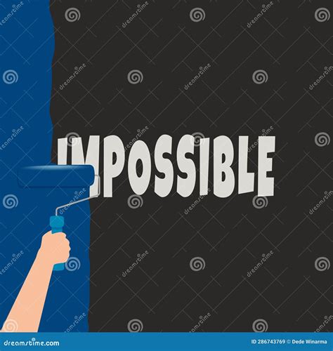 Hand Painting Change Impossible To Possible Text on Wall Vector