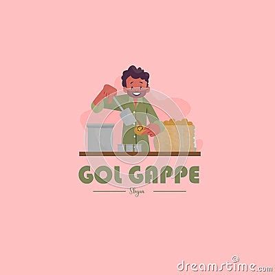 Gol Gappe Vector Mascot Logo | CartoonDealer.com #265401007