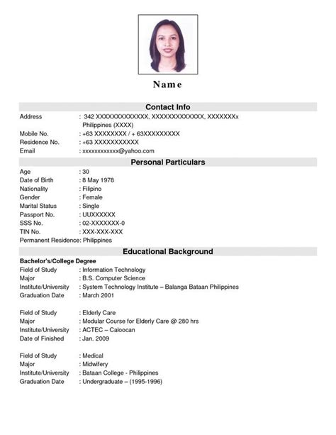 Cv Format Editable Cv Template For Job Application Cv Format Hot Sex Picture