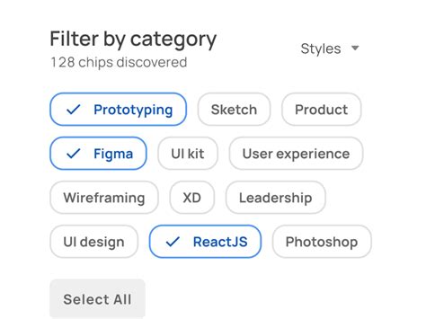 Chips Selection For Filters Ui Design In Figma Ui Design Filters