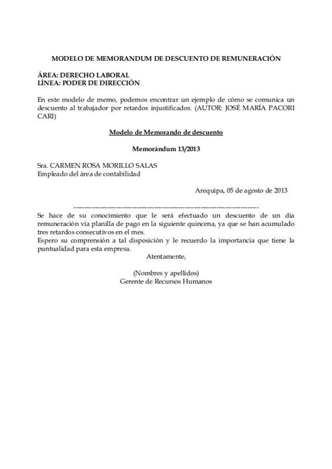 Modelos De Memorandum