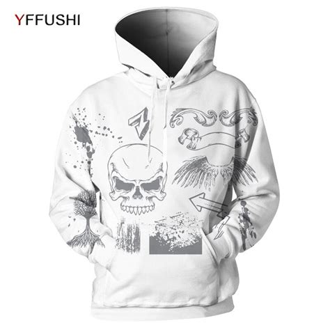 Yffushi 2018 New Pirate Skull Printed Mens Hoodies Sweatshirt Fashion