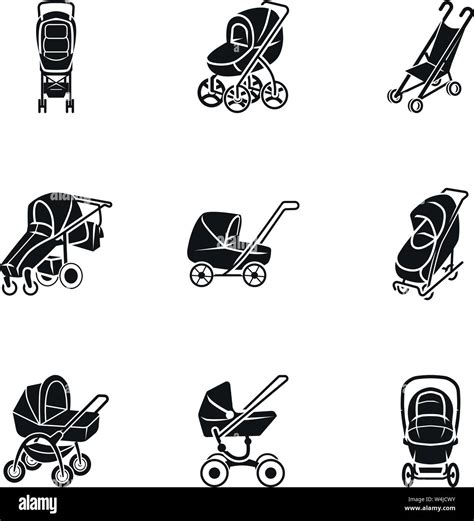 Baby Carriage Icon Set Simple Set Of Baby Carriage Vector Icons For