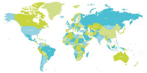 Geopolitisk Verdenskort H J Detalje Politisk Kort Med Landnavne