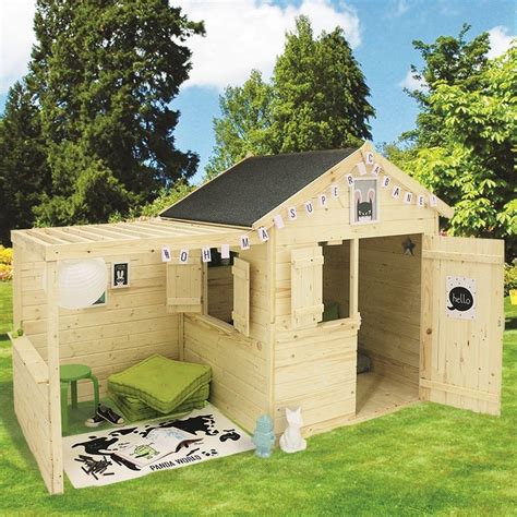 Maisonnette Enfant Bois Alpaga Avec Pergola Dimension Du Colis L125 X