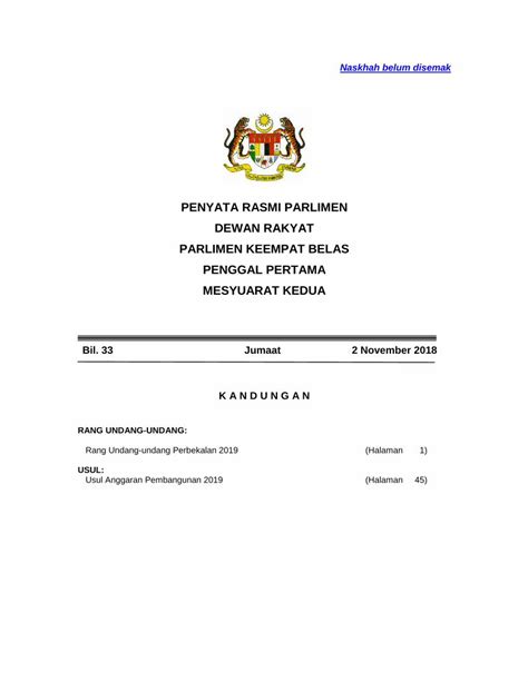 PDF PENYATA RASMI PARLIMEN DEWAN RAKYAT Selepas 61 Tahun Dengan