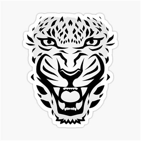 "Cheetah face, black and white fierce" Sticker for Sale by ...