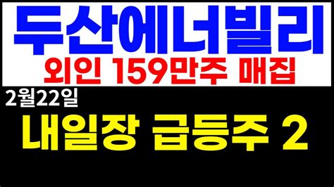 두산에너빌리티 외인 159만주 매집 Youtube