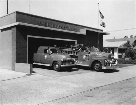 View of the first building to house Station No. 1 of the Anaheim Fire ...