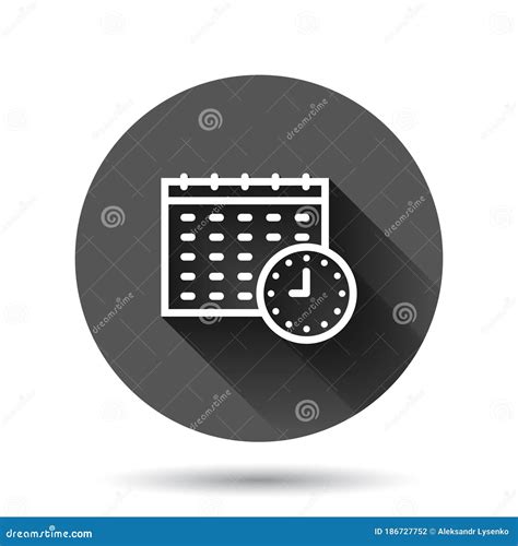calendar  clock icon  flat style agenda vector illustration