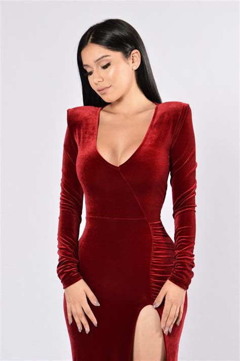 Love Sex Magic Velvet Dress Wine