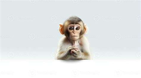 Photo of a monkey on white background. Generative AI 29864237 Stock ...