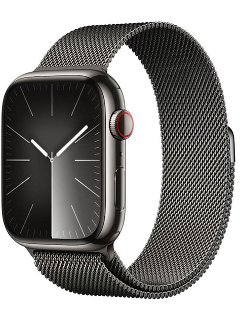 Apple Watch Series 9 Cellular Stainless Steel 45mm Αδιάβροχο με Esim και Παλμογράφο Graphite με