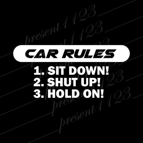 Car Rules Decal Slammed Car Truck Vinyl Sticker Jdm Racing Window Decal Funny