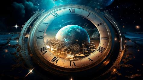 Reloj Espacial En El Universo Ia Generativa Foto Premium