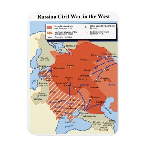 Map Of The Russian Civil War In The West Magnets Zazzle