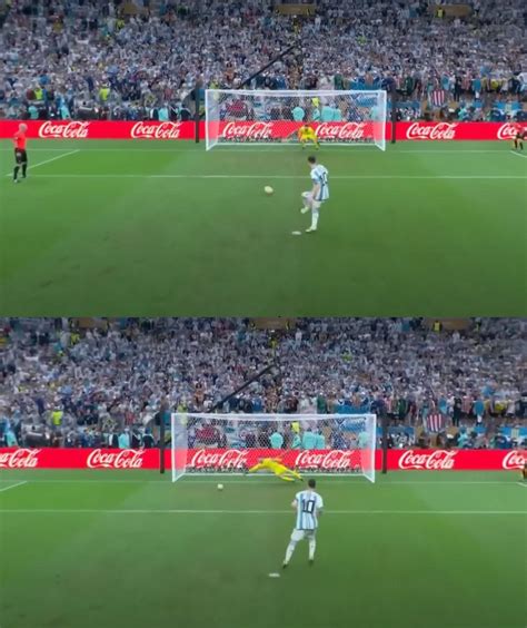 Anyone else notice how Messi played this penalty just far and low ...