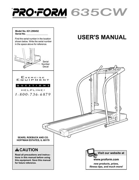 Proform Treadmill Instruction Manual