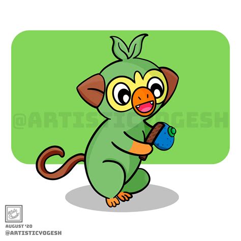 Artstation Grookey With Oran Berry