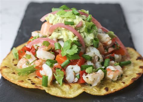 Shrimp Ceviche Tostadas with Creamy Guacamole - MINCE REPUBLIC