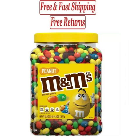 M&M'S Peanut Milk Chocolate Candy Bulk Jar (62 oz.) - Walmart.com