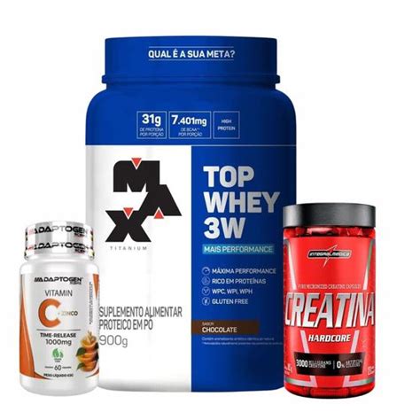 Top Whey W Mais Performance G Baunilha Max Titanium Vitamina C