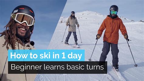 How To Ski In One Day Beginner Learns Basic Turns Youtube