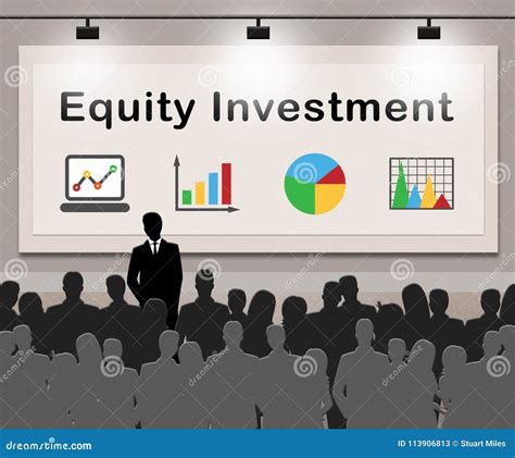 Equity Investment Means Capital Investments 3d Illustration Stock