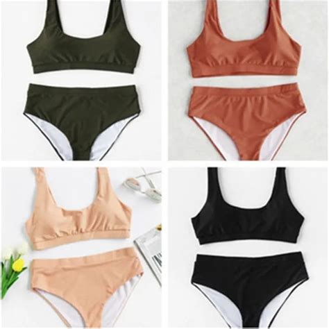 2018 New Sexy Solid Bikinis Women Swimsuit Push Up Swimwear Brazilian