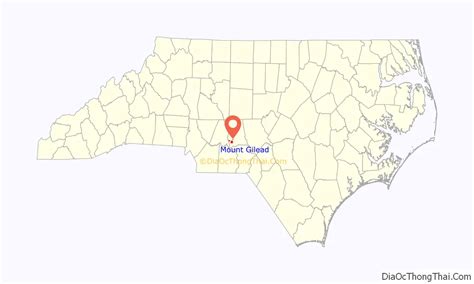 Map Of Mount Gilead Town North Carolina