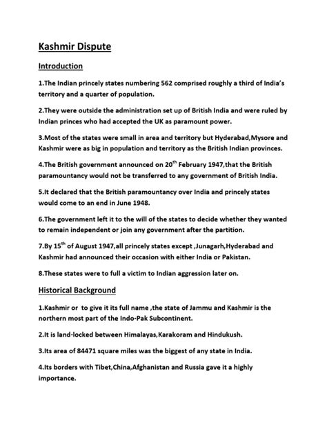 Kashmir Dispute | PDF | Partition Of India | Kashmir