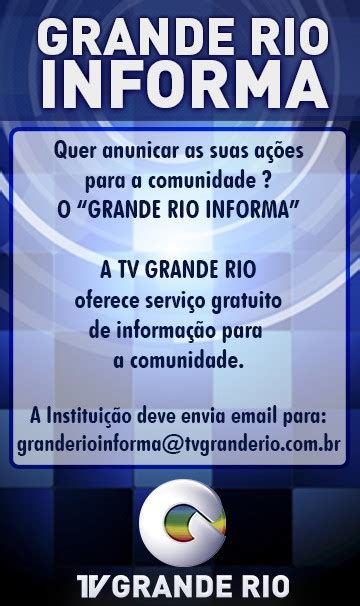 Rede Globo tvgranderio TV Grande Rio oferece serviço gratuito de