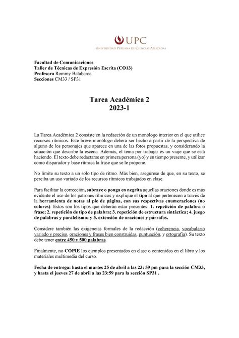 23 2 TA 2 Indicaciones y rúbrica Rommy Balabarca pdf Facultad de