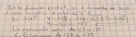 en la función y 3 2 si x aumenta de 3 a 5 cómo cambia el valor de