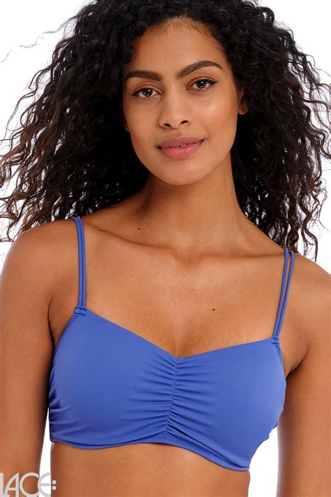 Freya Swim Jewel Cove Bandeau Bikini Top E I Cup PLAIN AZURE Lace