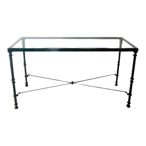 Mid Century Modern Console Table Verdigris Finish After Giacometti