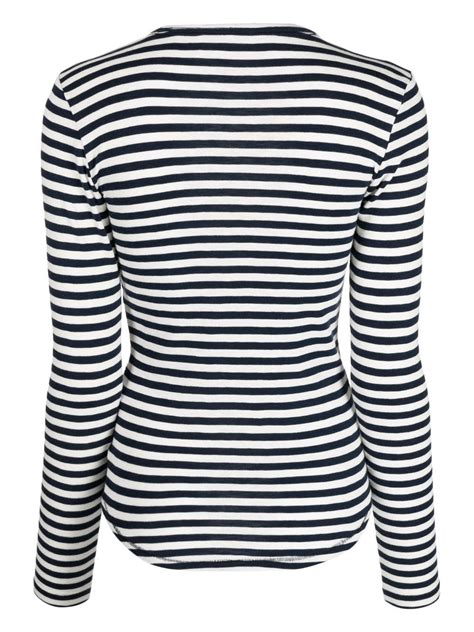 Ymc Charlotte Long Sleeve Striped T Shirt Blue Farfetch