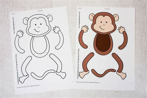 Easy Monkey Paper Puppet With Templates Mum In The Madhouse