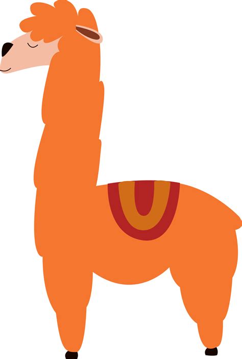 Lama Naranja Ilustraci N Vector Sobre Fondo Blanco Vector