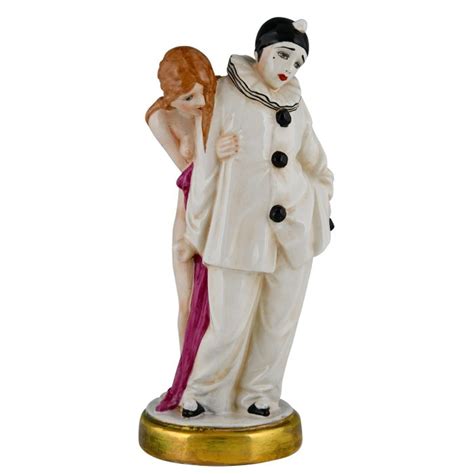 L Fabrie Art Deco Porcelain Sculpture Pierrot And Naked Catawiki