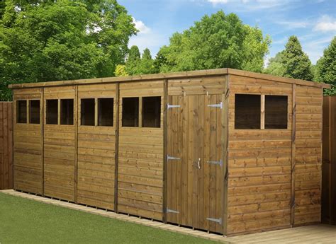 Empire Pent Shed Shiplap Tongue And Groove 20x6 Double Door With Windows