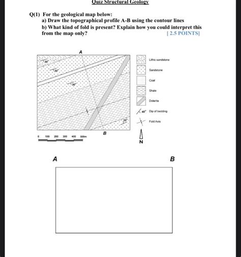 Solved Q 1 For The Geological Map Below A Draw The Chegg