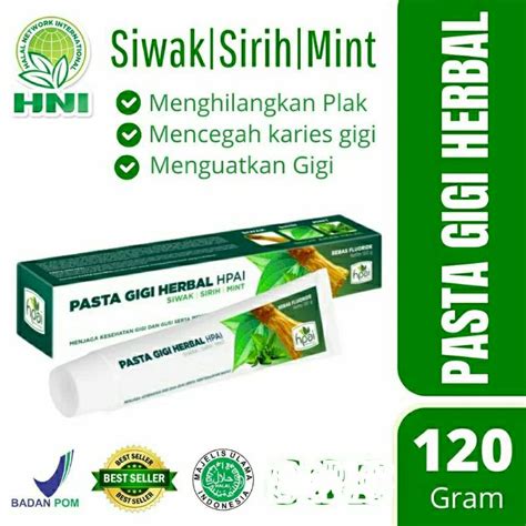 Jual Pasta Gigi Herbal Siwak Mint Sirih Hni Hpai Pgh Siwak Penghilang