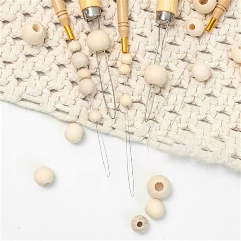 Tbest crochet de bouton Lot de 4 Crochets à Boutons Manche en Bois en