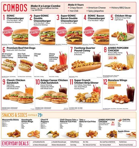 Sonicmenu Fast Food Menu Sonic Menu Food