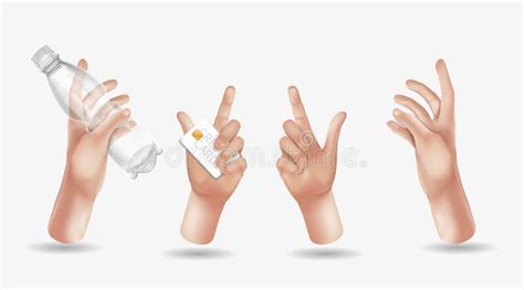 Vector Hands Set Of Realistic D Design In Cartoon Style Hand Shows