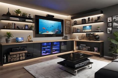 Premium Photo | Customizable Decor Elements Gaming Room Showcase