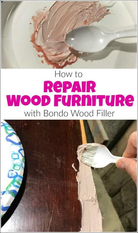 Furniture Repair Bondo Vs Wood Filler Salvaged Inspirations Artofit