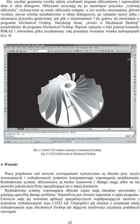 COMPUTER AIDED DESIGN OF TURBOCHARGER S ROTOR KOMPUTEROWE WSPOMAGANIE